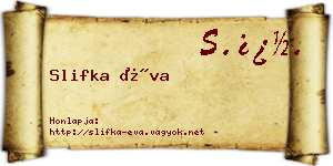 Slifka Éva névjegykártya